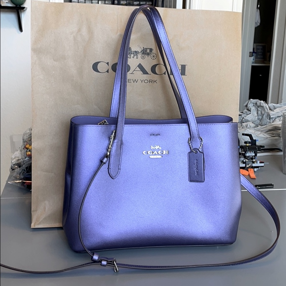 Coach Metallic Purple Tote